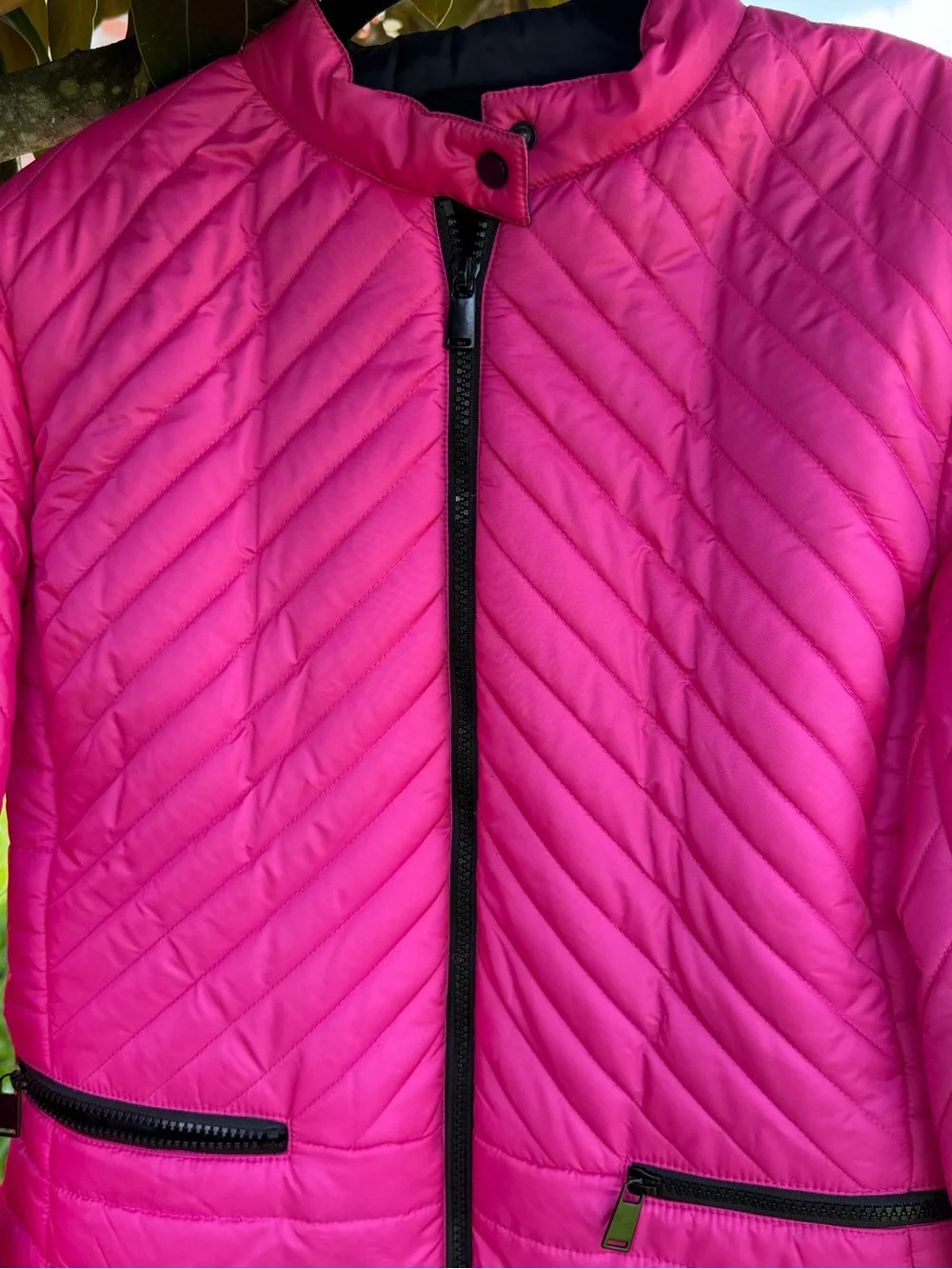 Worth New York Hot Pink Quilted Jacket & Skirt Set S/8 Statement Outfit